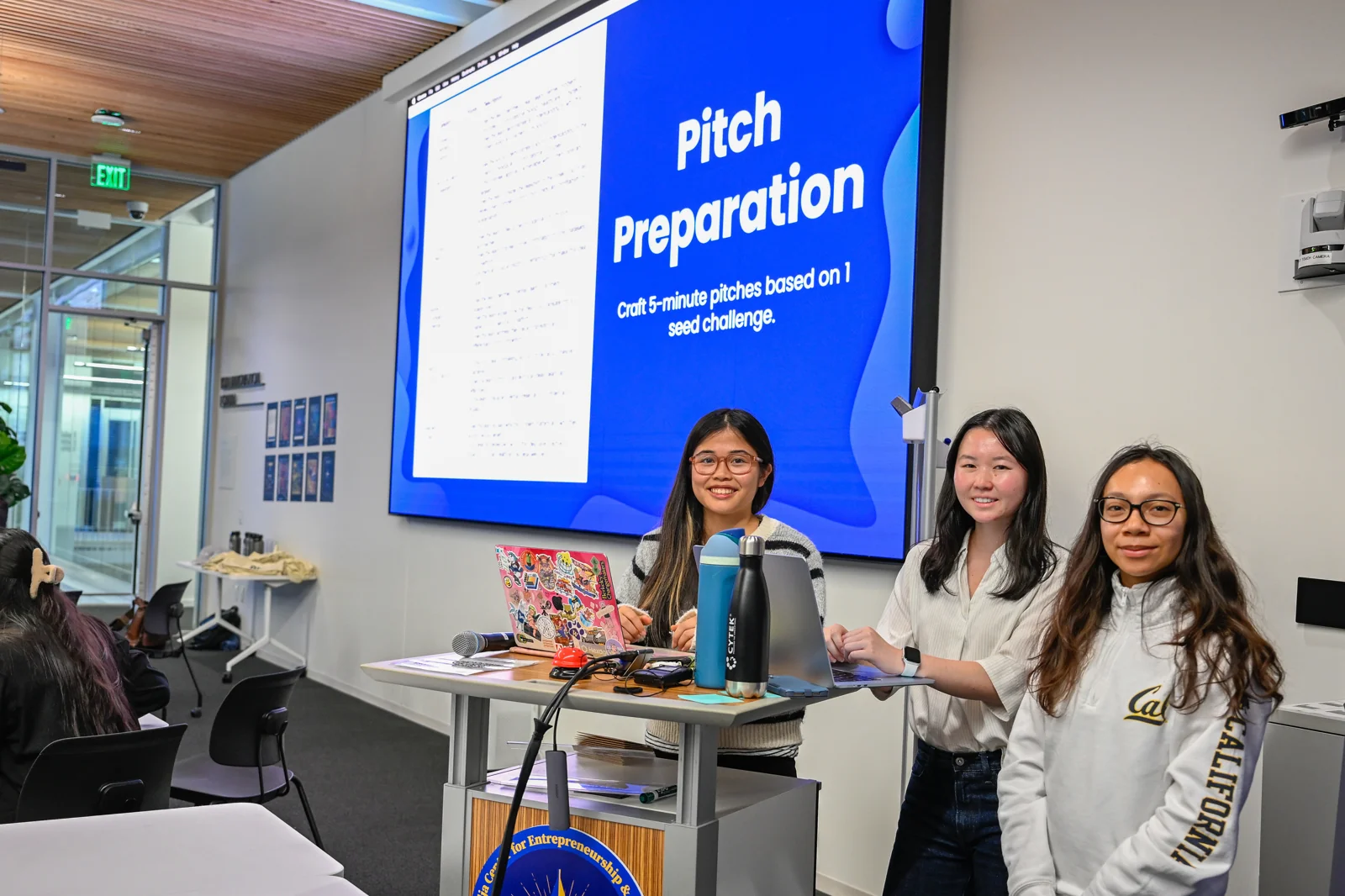 Members attending a pitch preparation event