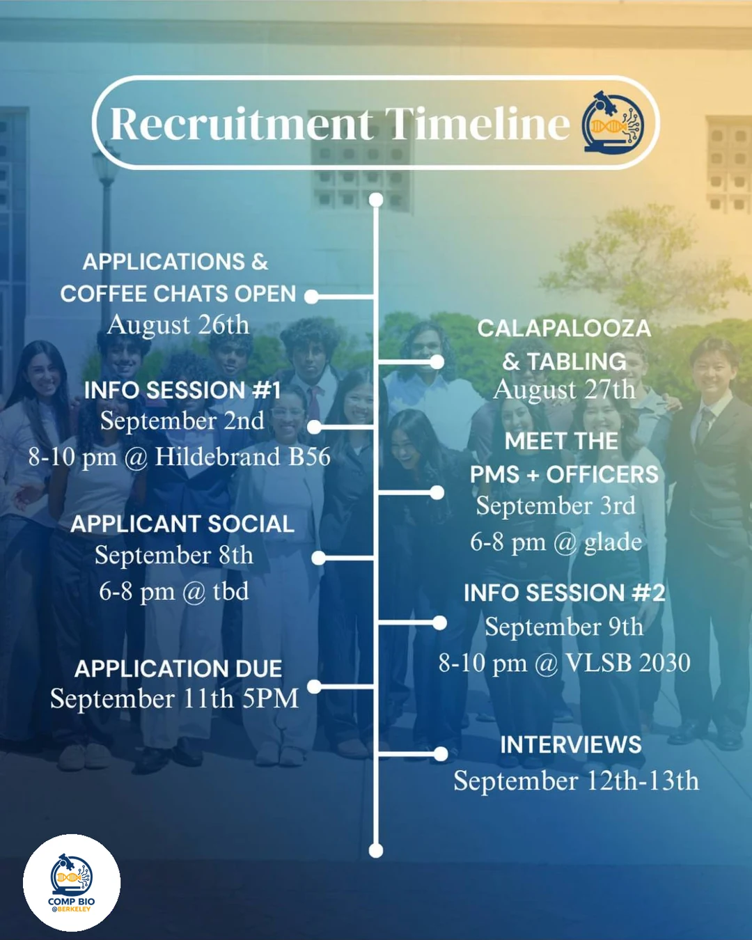 Updated Fall 2026 recruitment timeline graphic